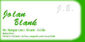 jolan blank business card