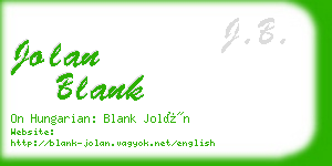 jolan blank business card
